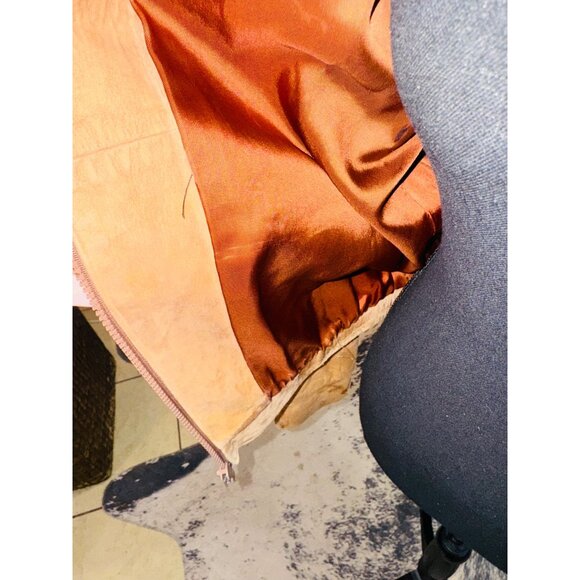 Vintage Leather by New England Classic Money Camel Leather Bomber Moto Jacket M - Picture 13 of 13